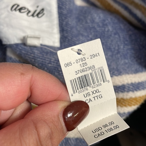 NWT AERIE heavy flannel SHACKET w/ pockets - Picture 8 of 12